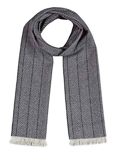 Inca Fashions - 100% Baby Alpaca Wool Scarf - Wide Herringbone, Extra Thick & Warm for Men & Women (Quarry)
