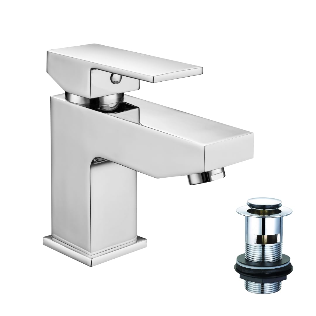 Ibathuk Chrome | Cloakroom Basin Sink Mixer Tap Modern Bathroom Faucet Tb3200