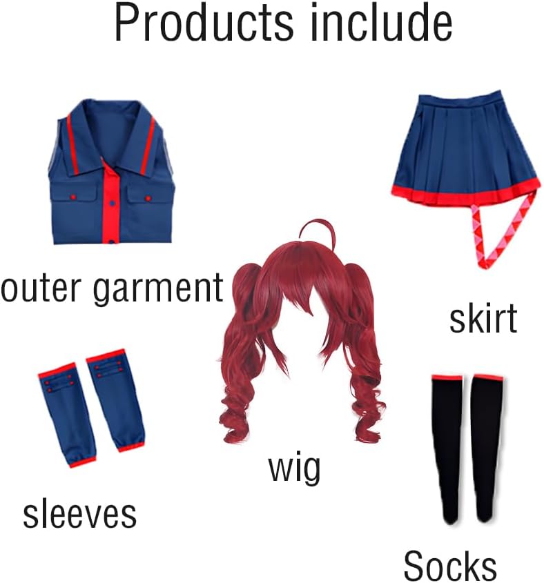 Blue Cosplay Costume Uniform Outfit Full Set for Women