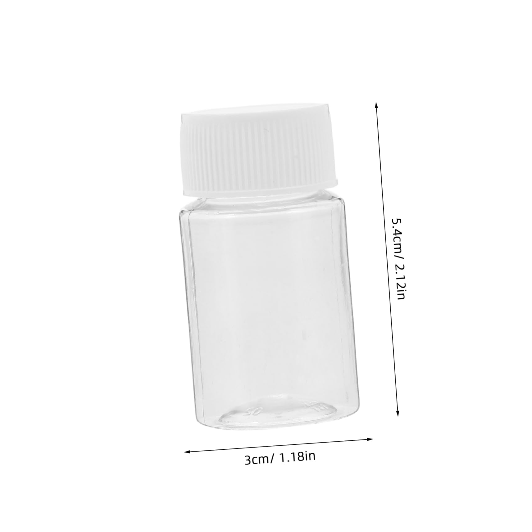 CHILDWEET 10pcs Plastic Round Pill Organizer Bottles Wide Mouth Reagent Bottles Caps 20ml Plastic Sample Containers for Lab Home