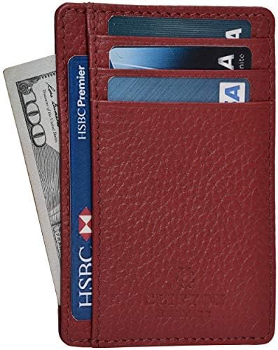 Minimalist Wallets for Men & Women RFID Front Pocket Leather Card Holder Wallet