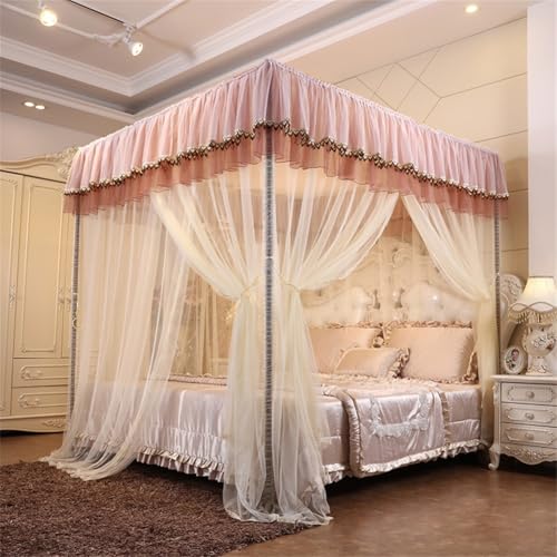 Cortinas de cama con dosel transpirables decoración elegante para dormitorio 4