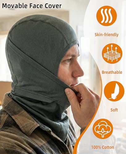 Image of BOCOMAL FR Face Mask Flame Resistant Balaclava 5.5oz Lightweight Arc Rated Helmet Liner Covering Hood for Welding
