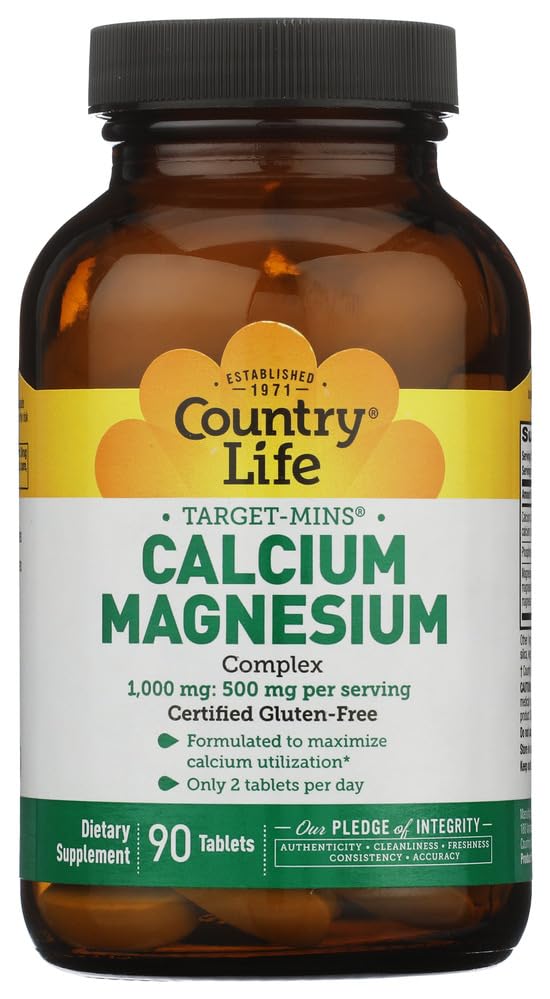 Country Life Target-Mins Calcium Magnesium Complex, 90 Tablets 90 Count (Pack of 1)