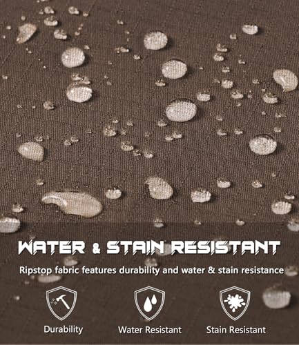 Image of Mens Cargo Work Pants Durable Ripstop Tactical Pants with 7 Pockets Outdoor Water Resistant Hiking Woking Construction Pants