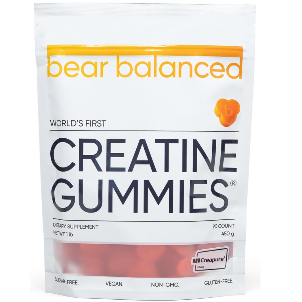 Creatine Gummies for Men & Women - Creapure® Creatine Monohydrate, L-Theanine, L-Tyrosine & B12 for Muscle Growth, Strength, Focus, Energy & Health - Low Calorie, Sugar-Free, & Vegan