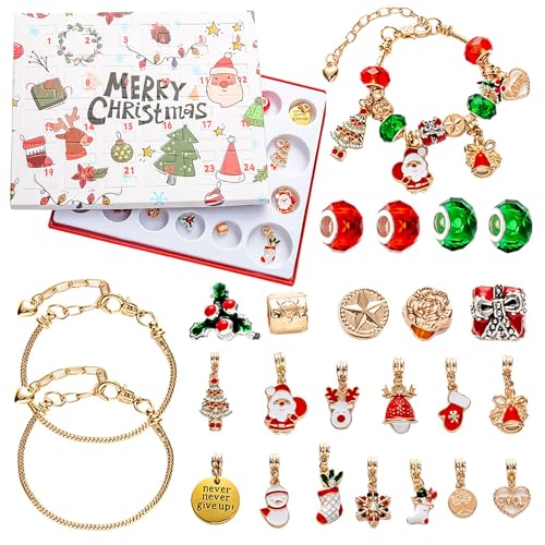 Schmuck Adventskalender 2025 Für Mädchen - 24 Überraschungen Mit Armbändern & Perlen