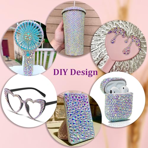 Image of 30000Pcs Resin Rhinestones for Bedazzling with Tweezers, AB Rhinestones for Crafting with B7000 Jewelry Glue for DIY Crafts Clothing Tumblers Shoes Fabric Nail Art