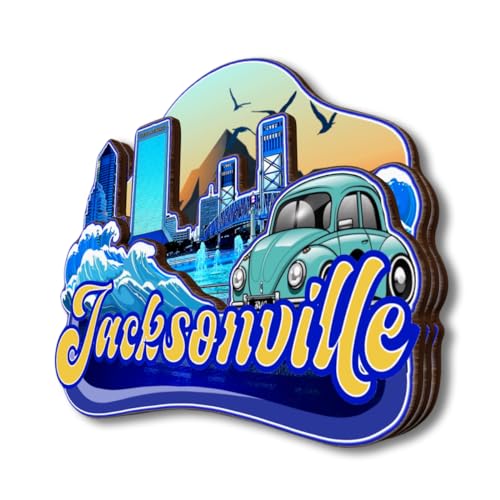 Imán decorativo para refrigerador ciudad Jacksonville miniatura 3