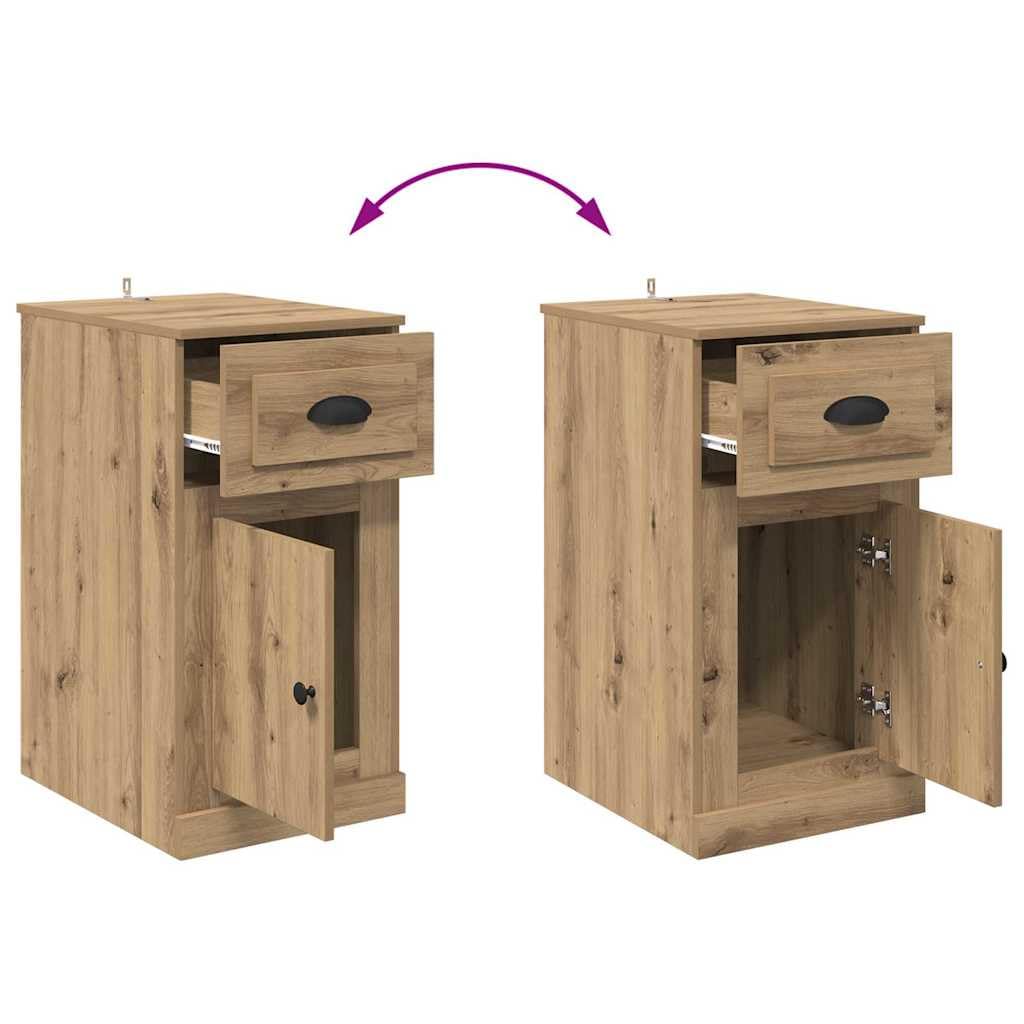 vidaXL Seitenschrank Artisan-Eiche 40 x 50 x 75 cm Holzwerkstoff, Moderner rechteckiger Wohnzimmerschrank, haltbare Aufbewahrung, viel Platz, seitliche Schubladen, Holzdesign