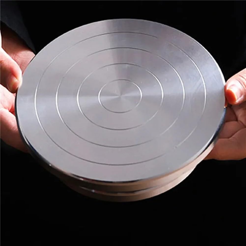 Töpferscheibe Drehteller, Ton-Skulptur, Drehteller, handgefertigt, Modellbasis, doppelseitig, Aluminiumlegierung, Rotationswerkzeuge für Keramik, Ton, Skulptur, Keramik (25 cm unter 15 cm)