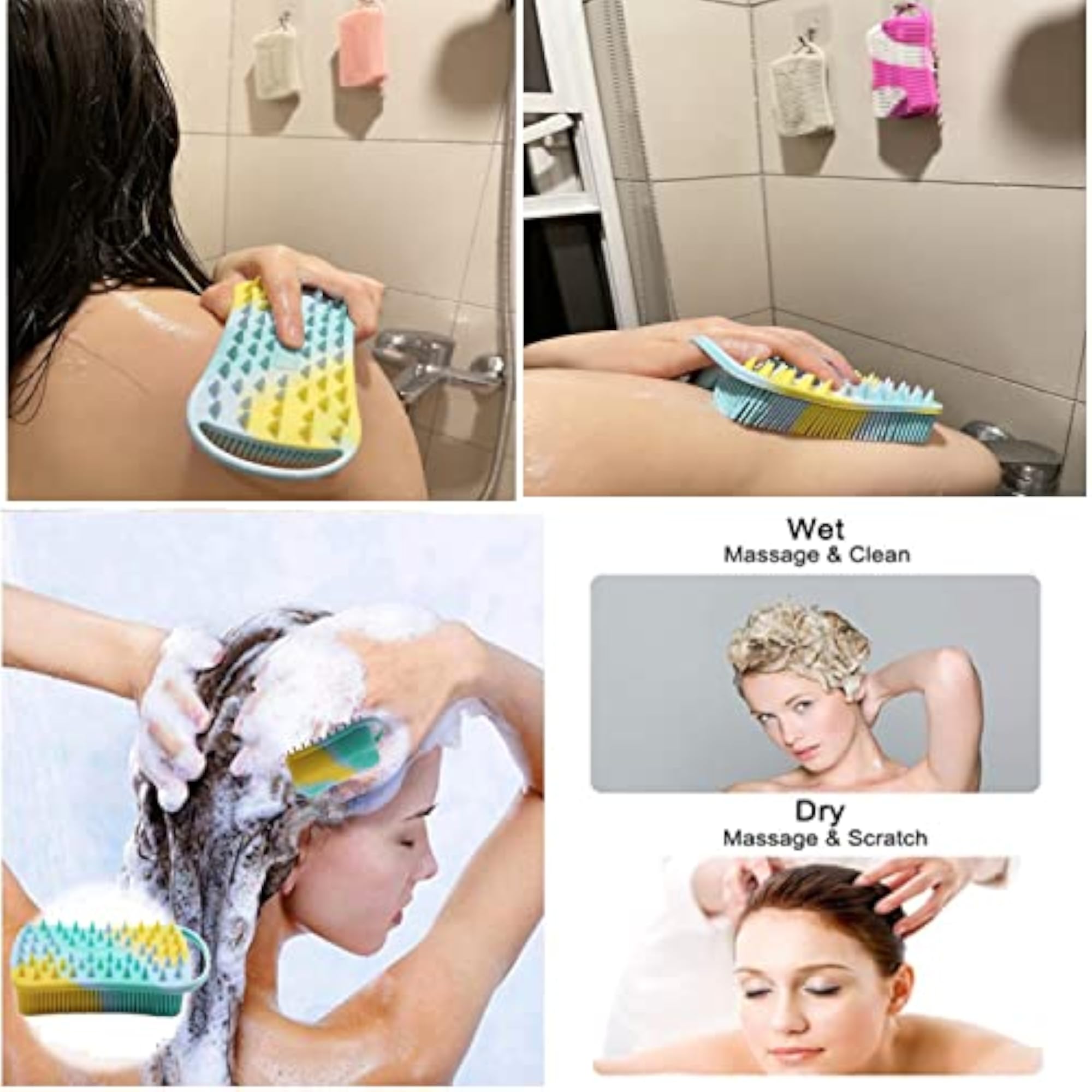 2Pack Dual Sided Silicone Body Scrubber