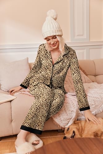Ekouaer Pajamas for Women Set Long Sleeve Loungewear Button Down Pjs Sets - image 4