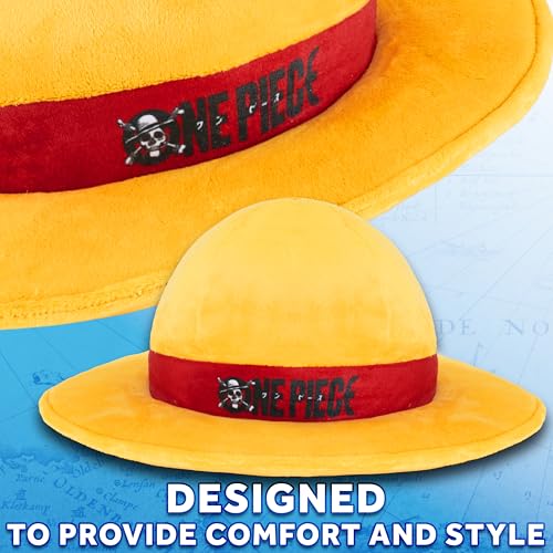 Image of Get Trend One Piece Plush Cushion Pillow, Soft Plush Throw Pillow Cute Fluffy Cushion Anime Decor Cuddle Plushies, Gifts for Teens, Women (Yellow One Piece, L13.8 x W13.8)