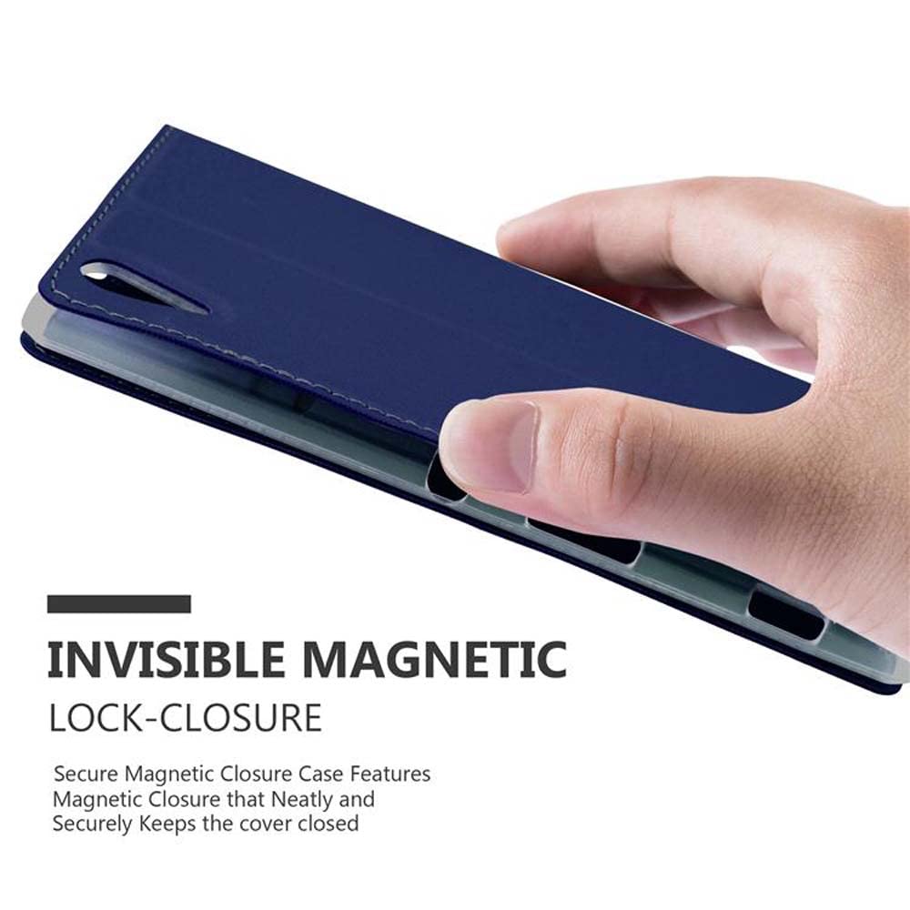 Custodia A Libro Portafoglio Per Sony Xperia Z5 Premium – Cadorabo Classy Blu Scuro, Con Slot Carte E Chiusura Magnetica