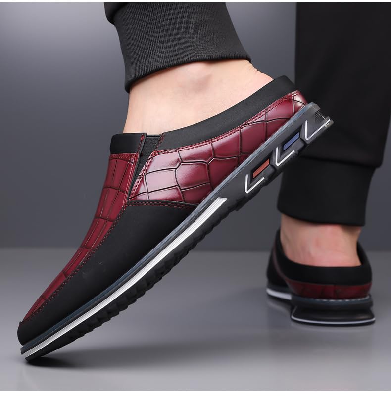 Men's Stylish Slip-On Loafers | Comfortable Casual Shoes | Durable Rubber Sole | Office & Casual Attire | All-Season Versatility | Stylish Two Tone Brown & Black Design3