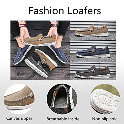 Veslexth Men's Casual Canvas Loafers Slip on Sneakers Deck Comfort Outdoor Fashion for Indoor Travel Walking Shoes2