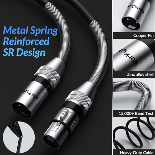 Cable XLR de Micrófono Balanceado con Resorte SR Antipérdida de Señal 3