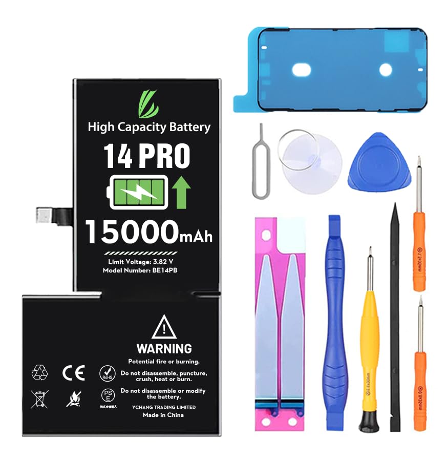 Amazon.com: LL TRADER Battery for iPhone 14 Pro, 15000mAh High