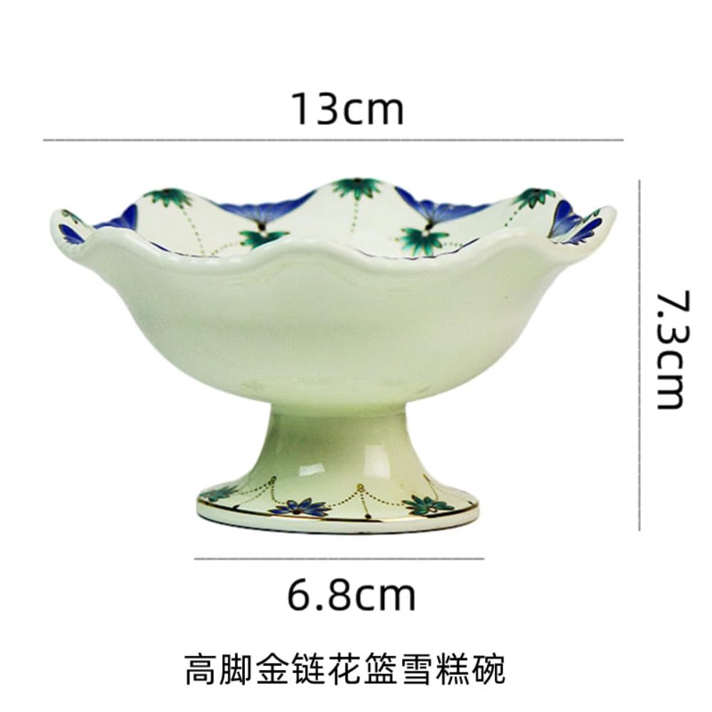 Bol à Fruits décoratif en céramique de 13cm, Assiette à Fruits créative rétro, Assiette à thé Dim Sum