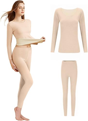 Ropa interior térmica para mujer, ropa interior larga, elástica, suave, térmica, parte superior e inferior para invierno