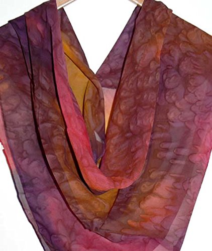 Jingjingart 100% Silk Scarf Shawl Wrap Handmade A1241