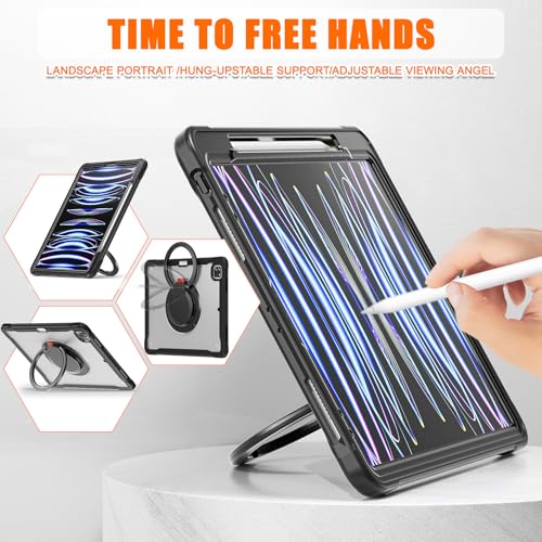 Étui iPad Pro 12.9 protection antichoc transparente sangle réglable - 5