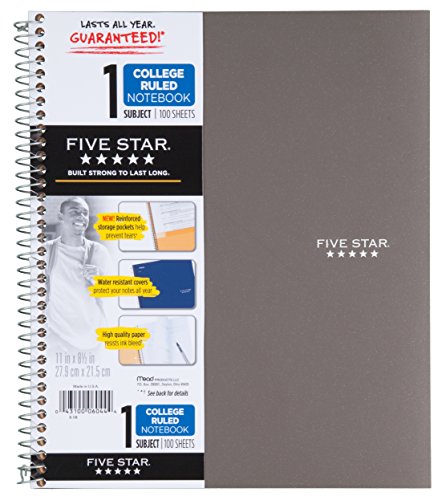 Carnet à spirale grand format ligné avec 100 feuilles pour la prise de notes