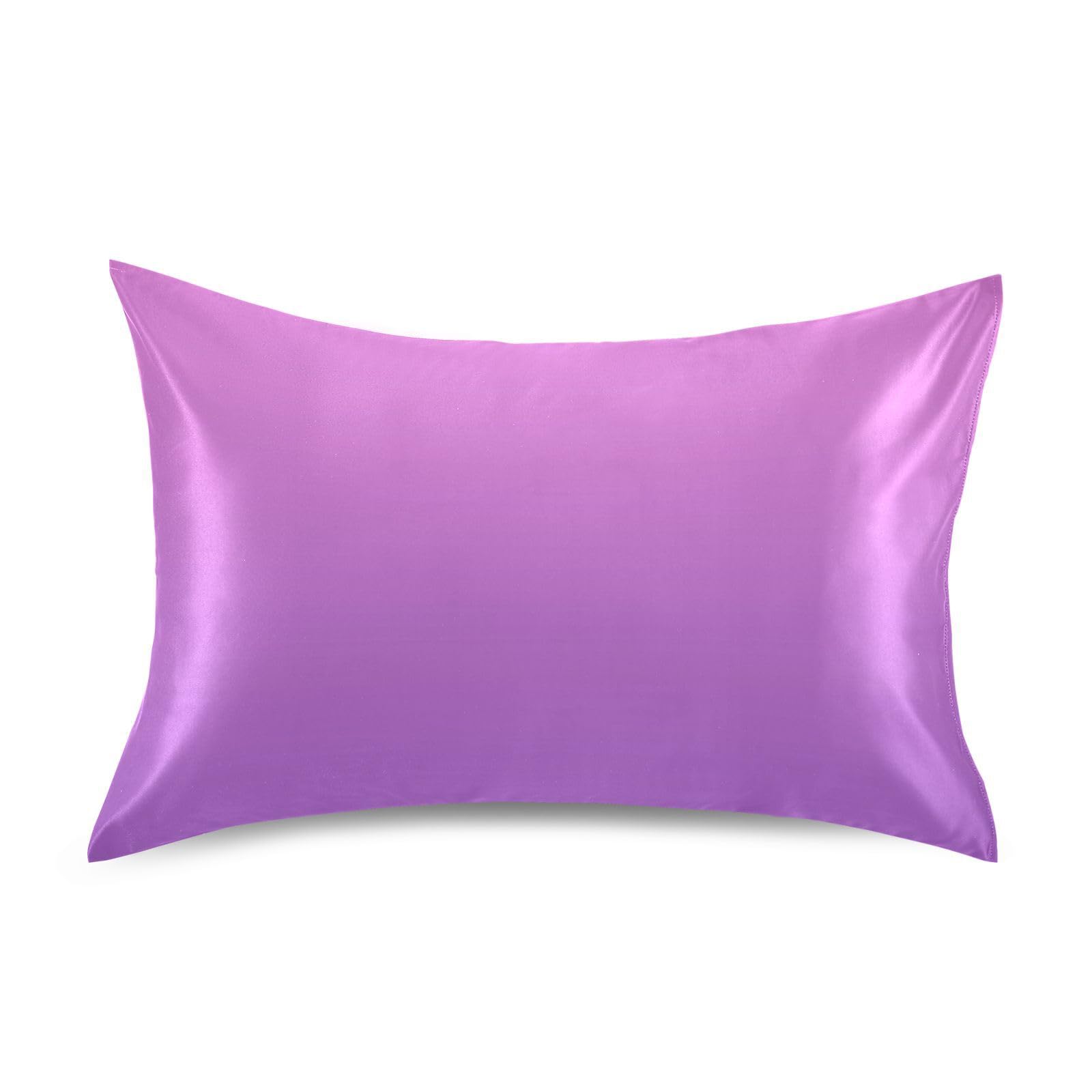 Gradient Violets Pink Satin Rectangle Pillowcase Soft Throw Pillow Cover for Sofa Car Bedroom Living Room 40x20in