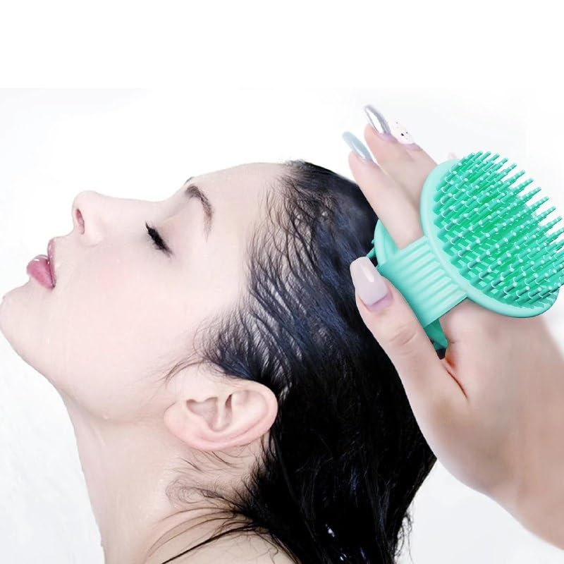 BuntyChiku Body Scrubber, 2 in 1 Bath and Shampoo Brush, Soft Silicone Loofah for Sensitive Skin, Lathers Well, Scalp Massager Shampoo Brush, Double-Sided Body Brush, Gentle Exfoliating for Women Men 1