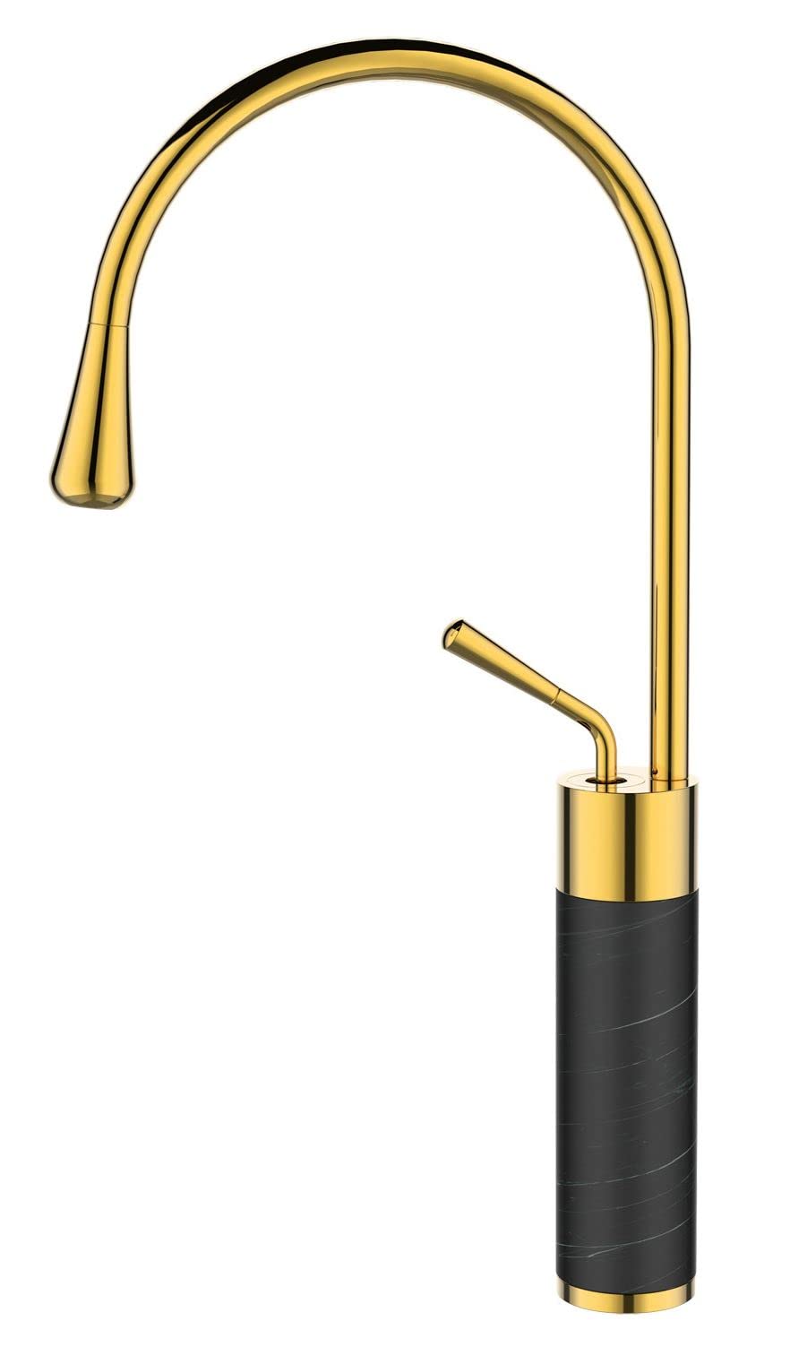 Gold/Black Marble Kitchen Sink Tap Bathroom Basin Mixer Bar Standing Faucet