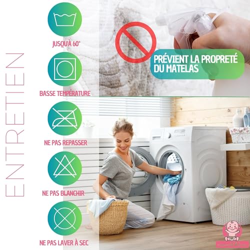 Alèse imperméable lavable bambou 100x150 protège-matelas respirant - 6