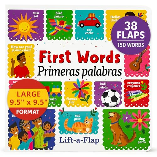 Image of Over 150 English-Spanish First Words Bilingual Lift-a-Flap Board Book / Primeras Palabras / Español/Children's Dual Language (English and Spanish Edition)