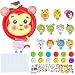 Here Fashion Pack of 12 Sticker Paper Plate Art Kit for Kids Toddler Crafts Art Toys - Transform Simple Paper Plates into Friendly Animals, Perfect for Craft Parties, Groups and The Classroom