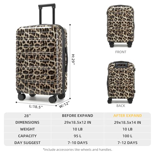 Image of LARVENDER 28 Inch Checked Luggage with Spinner Wheels