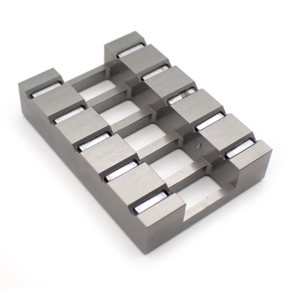 Toplionace Plantilla de Transferencia de Piedras Preciosas de 5 Estaciones con Base Magnética - Herramienta de Precisión CNC de Aleación de Aluminio de Alta Concentricidad