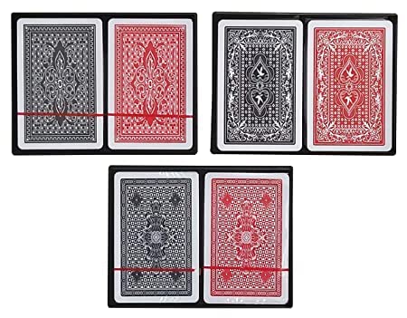 Image of JAGMOOLYA Products Black Box Plastic Playing Cards, Bridge Size, Regular Index, (Pack of 1)