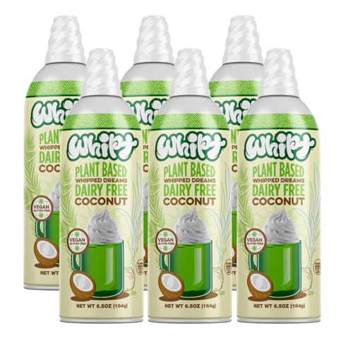 Whipt Plant Based, Dairy Free Coconut Whipped Topping, 6.5 Ounce (Pack of 6), Gluten Free, Lactose Free Dessert Topping