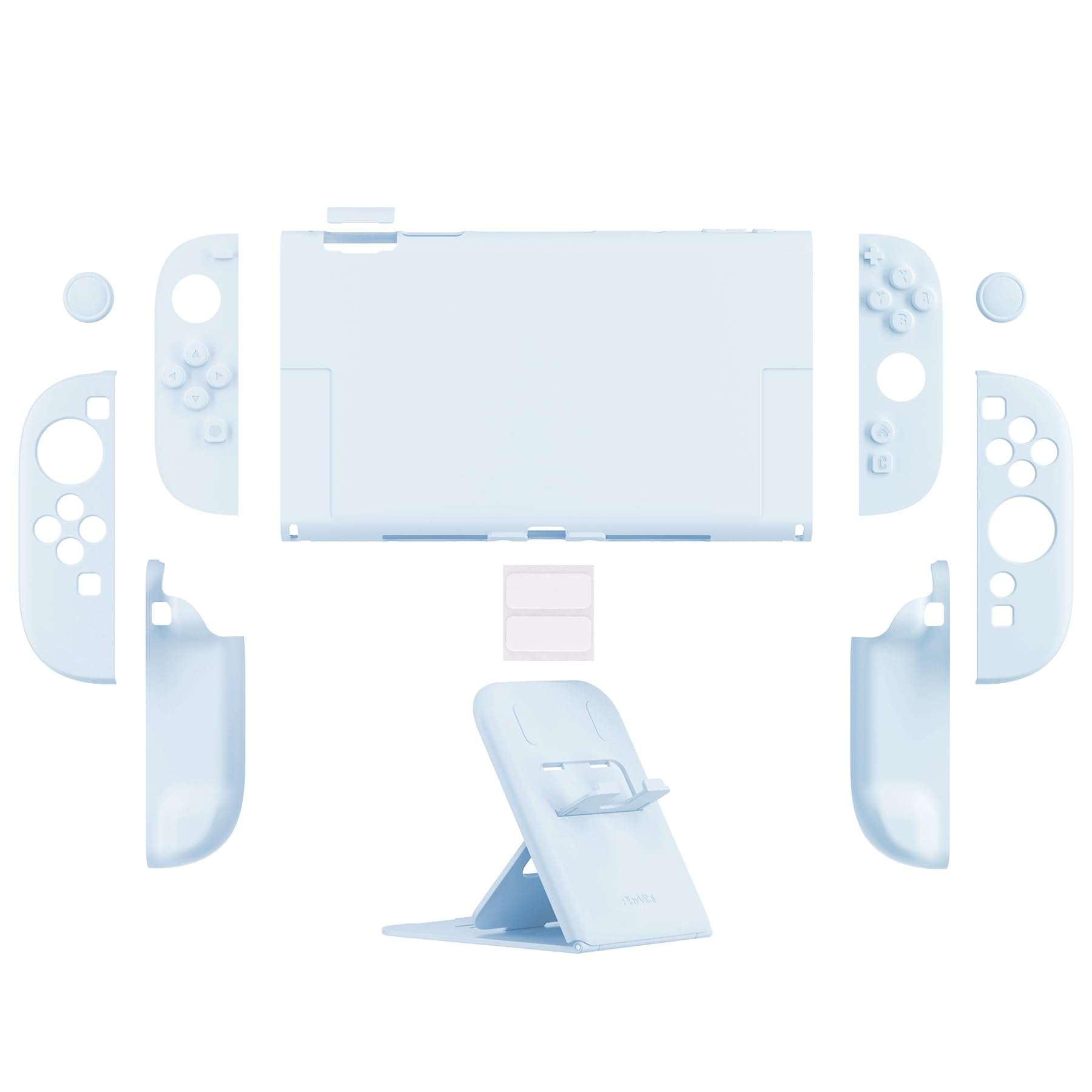 PlayVital Nintendo Switch 2（2025）対応ハードカバー 保護ケース 付けたままドックに対応 折りたたみ式スタンド＆親指グリップ付き–【ヘブンブルー】 - 2