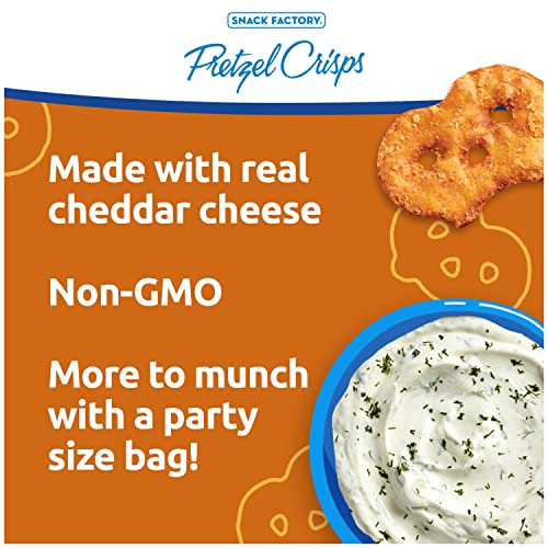 Image of Snack Factory Pretzel Crisps, Cheddar Cheese, Party Size, 14 Oz