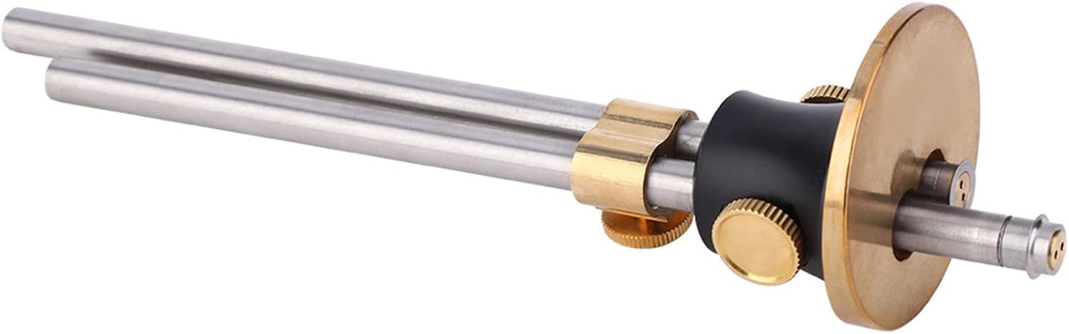 ViaGasaFamido Adjustable Marking Gauge for Woodworking, Double Shaft, High Precision Carpenter Scriber, Pure Copper and Aluminum Alloy, with Removal Kit