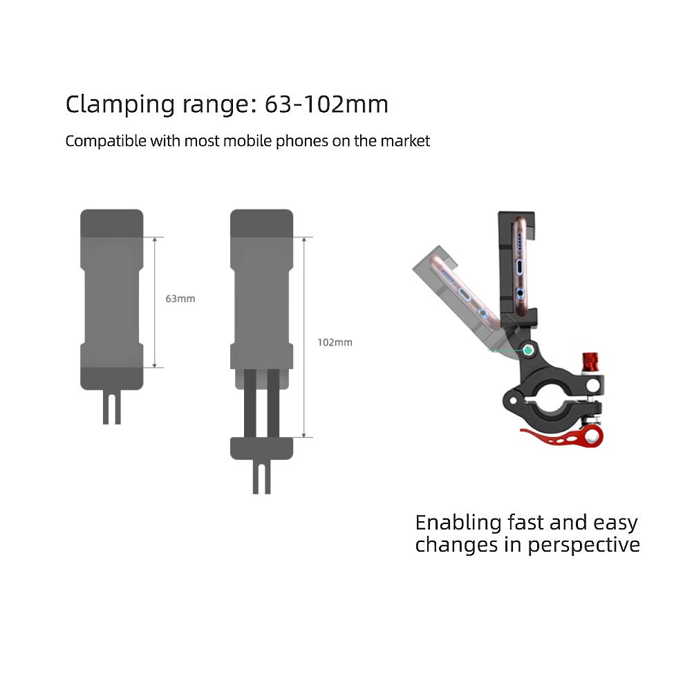 JXE Outdoorowy zestaw rowerowy uchwyt na telefon komórkowy i uchwyt na sztycę rowerową do kamery sportowej kompatybilny z serią Gopro/Osmo Action/Osmo Pocket / Insta360 Series/Fimi Palm