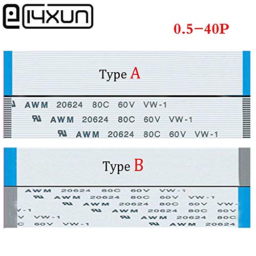 Gimax 100pcs/lot FFC FPC Flexible Flat 0.5mm pitch 40 pin 80/100/150/200/250/300mm Length Isotropy A cable, Anisotropy B Cable 20624 - (Color: 300mm Length A)