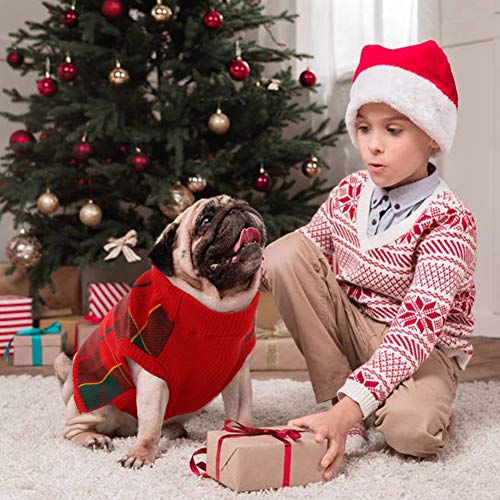 Rozkitch Dog Sweater, Classic Plaid Pullover Knitwear For Cold Weather Small Medium Sized Dog Turtleneck Pet Christmas Holiday Clothes Cozy Doggie Vest Dog Winter Coat Fall Festival Costume(Xs-Xl) #TOP4