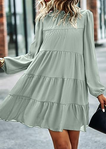 Image of KIRUNDO Women's 2026 Fall Long Sleeve Baby Doll Dresses