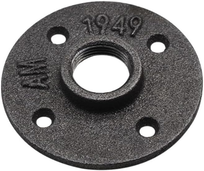 Flange Flange 1pcs Black Decorative Malleable Iron Floor/Wall Cast Pipe Fittings BSP Threaded Hole(1)