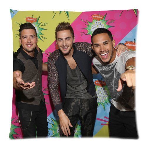 Band Big Time Rush 1 Custom Pillowcase Zippered Cotton Cushion Pillow Cases Standard Size 18x18 (Twin sides) by Generic Pillow cover