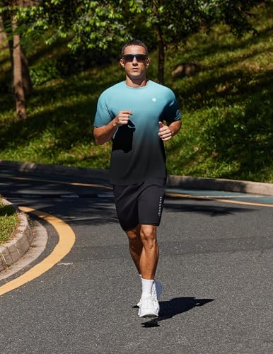 Image of PINSPARK Workout Shirts for Men UPF 50+ Quick Dry Athletic Gym Tee Shirts Mens Short Sleeve Running Cooling Swimming T-Shirt