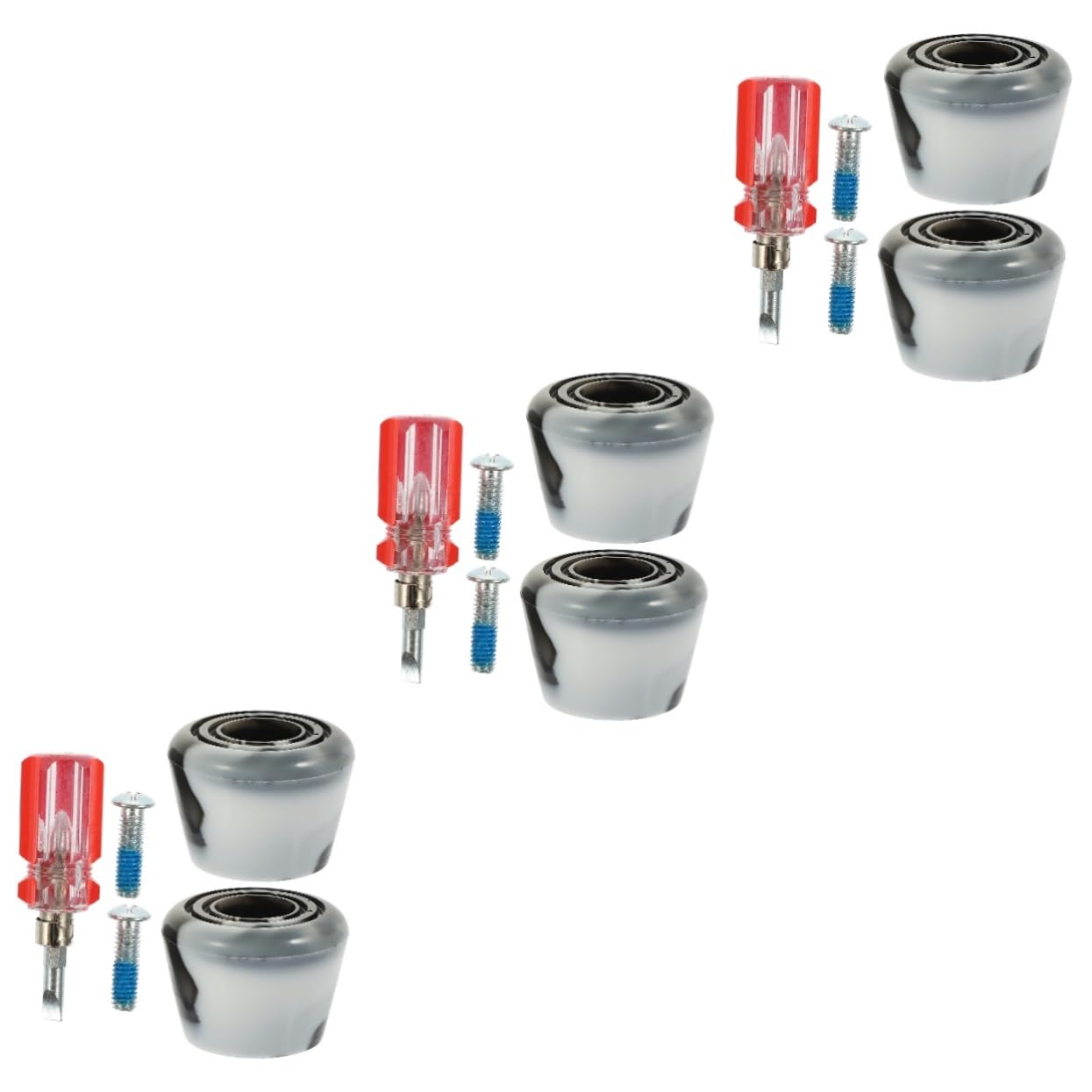 BESPORTBLE 3sets Freno per Pattini Rotelle Tappi per Punta Regolabili Pu Antiscivolo Accessori per Pattinaggio Resistente e Leggero Compatibile con Pattini Ruote Confezione Completa con Viti