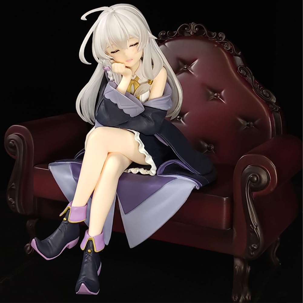 Elaina figurka statuetki anime dziewczyna siedząca model Elaina figurka PCW statuetka sypialnia artykuły kolekcjonerskie dekoracja prezenty dla fanów 15 cm